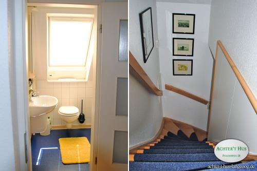 Langeoog Ferienhaus Achter&#39;t Hus - 1 - Badezimmer (OG) und Treppe