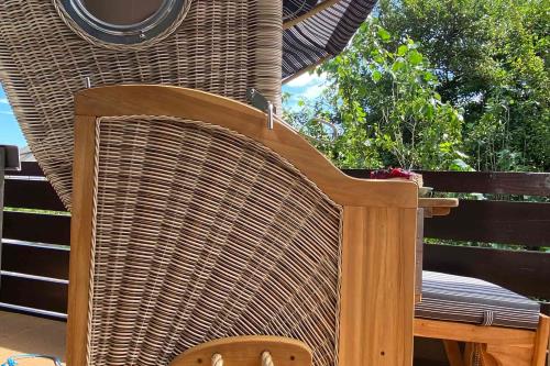 Langeoog Ferienwohnung Bude & Sofa &#9825; - Strankorb Seitenansicht Verena