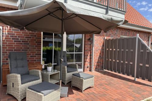 Langeoog Ferienwohnung Himmelsdüün - Terrasse