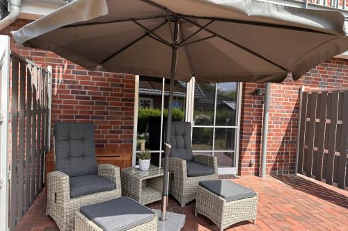 Langeoog Ferienwohnung Himmelsdüün - Terrasse