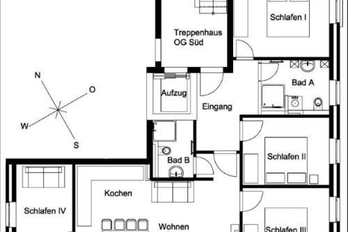 Langeoog Ferienwohnung Friesengut FeWo Schlattmann F**** - INGA - Whg. INGAGrundriss