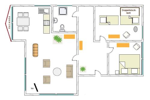 Langeoog Ferienwohnung Haus Uhlenkamp / Birkeneck - B1 - Birkeneck Grundriss