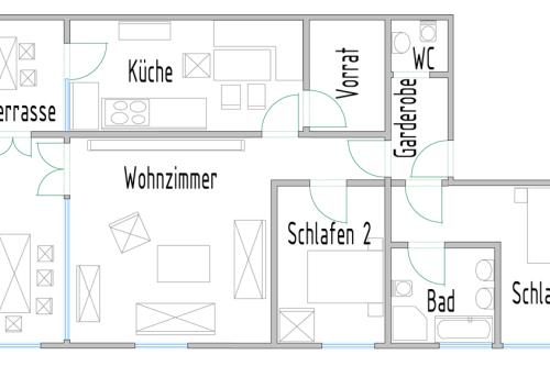 Langeoog Ferienwohnung Haus Apollonia - Wohnung 8 - Grundriss