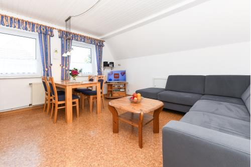 Langeoog Ferienwohnung Haus Strandboje und Haus Dünenrose - Dünenblick - Wohnzimmer/Küche