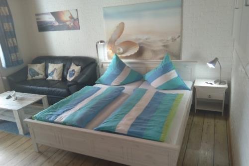 Langeoog Ferienwohnung Im Hasenwinkel - Muschel Schlafzimmer