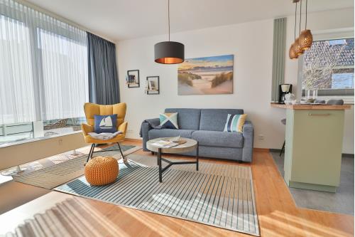 Langeoog Ferienwohnung Vermietung am Meer – Strandleben - Wohnzimmer