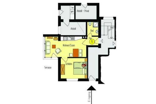Langeoog Ferienwohnung Strandvogt Langeoog - Grundriss der Wohnung