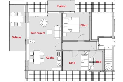 Langeoog Ferienwohnung Süderloog - Flinthörn - Grundriss