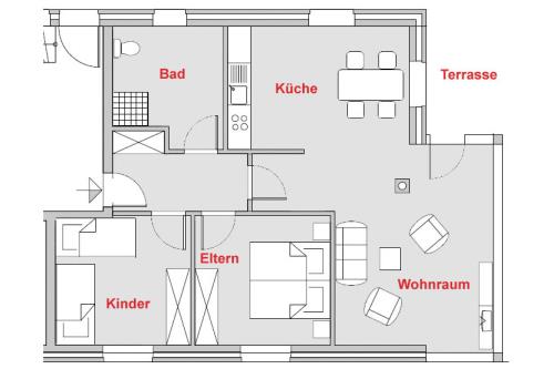 Langeoog Ferienwohnung Süderloog - Hannes Glogner - Grundriss