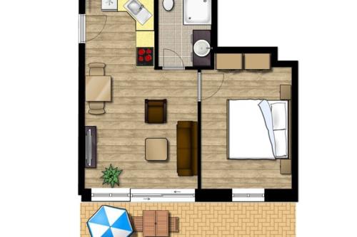 Langeoog Hotel Suitenhotel Idyll Heckenrose ****garni - 4 Classic - Grundriss