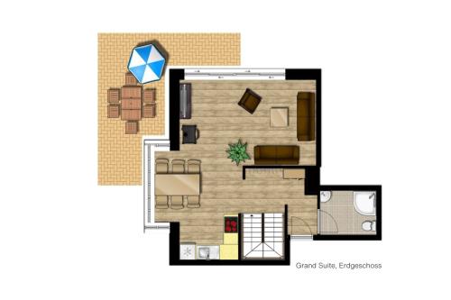 Langeoog Hotel Suitenhotel Idyll Heckenrose ****garni - 5 Grand - Grundriss EG