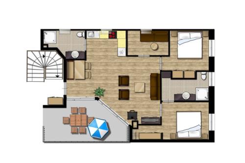 Langeoog Hotel Suitenhotel Idyll Heckenrose ****garni - 9 Penthouse - Grundriss