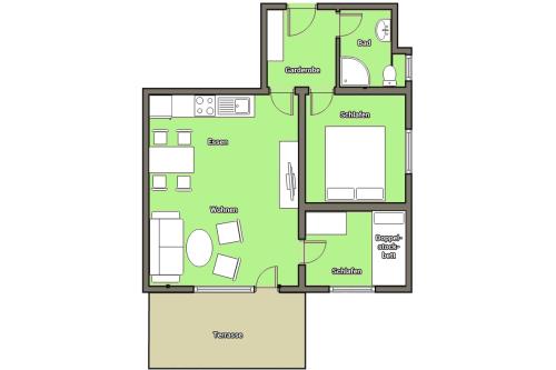 Langeoog Uns Huus Ferienwohnung Sonnenschein - Grundriss