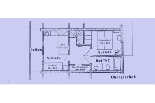 Langeoog Ferienhaus Schäfer - Grundriss Obergeschoss