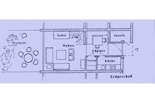 Langeoog Ferienhaus Schäfer - Grundriss Erdgeschoss